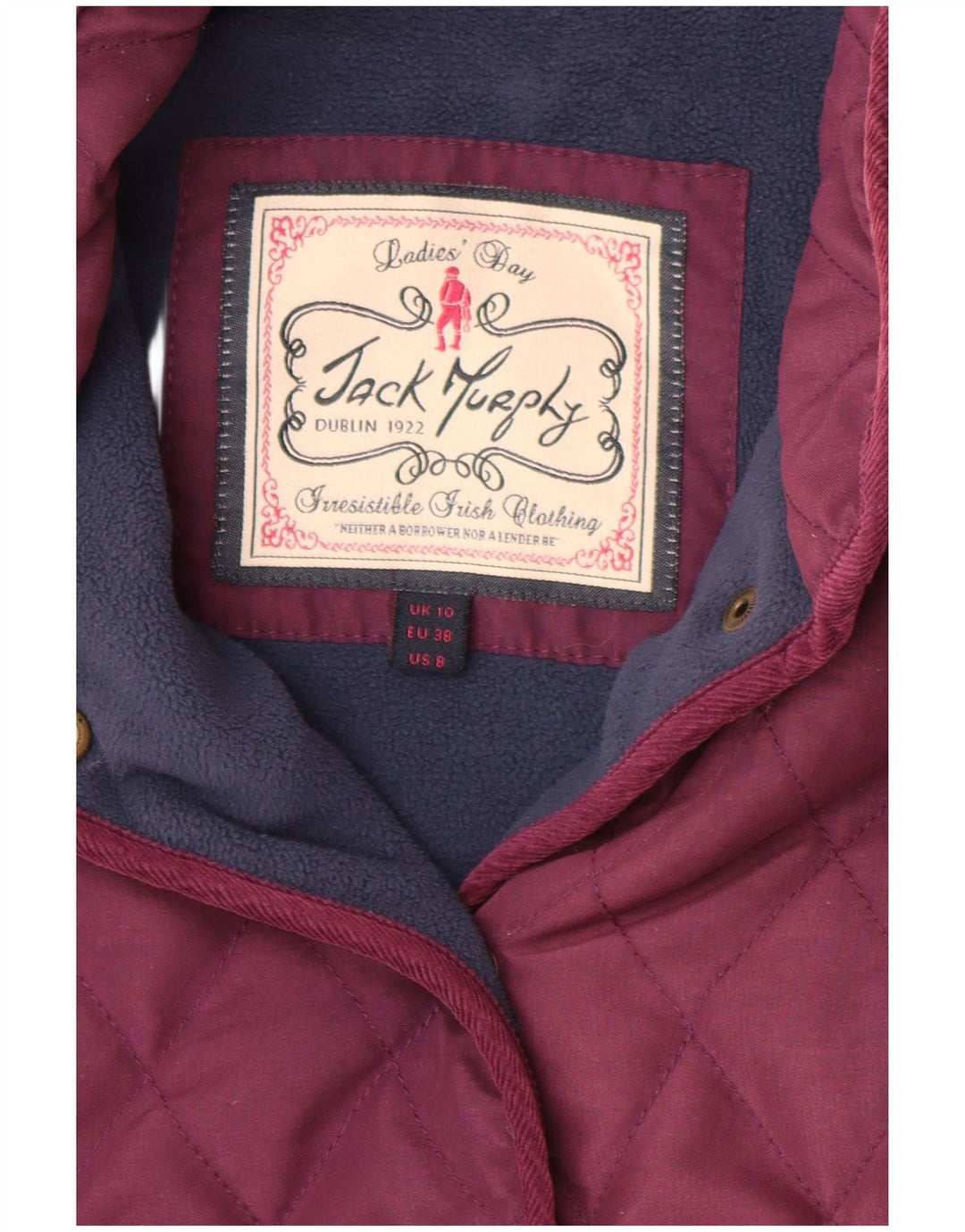 JACK MURPHY Γυναικείο καπιτονέ μπουφάν UK 10 Small Purple Polyester