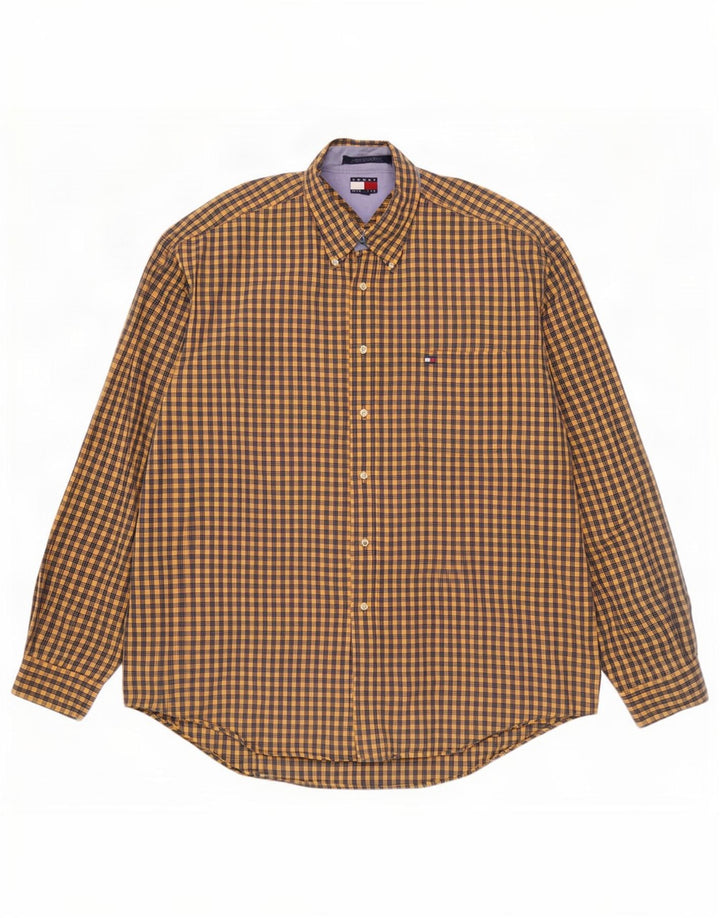 Ανδρικό πουκάμισο Tommy Hilfiger XL Κίτρινο βαμβακερό Gingham