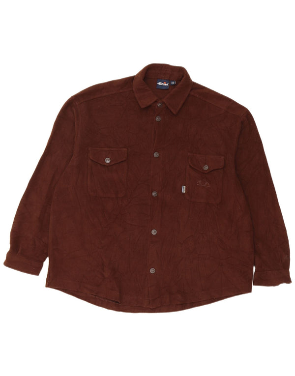 Ellesse Ανδρικό πουκάμισο Fleece Loose Fit UK 36 Small Brown Polyester