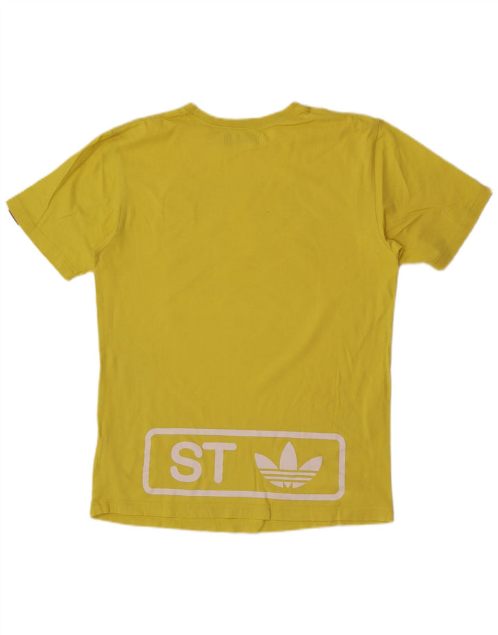 Ανδρικό γραφικό T-Shirt Adidas Top από μεσαίο κίτρινο βαμβάκι