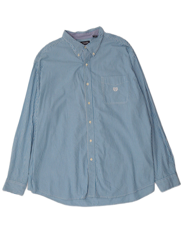 Chaps Mens Tall Shirt 3XL Blue Pinstripe Cotton