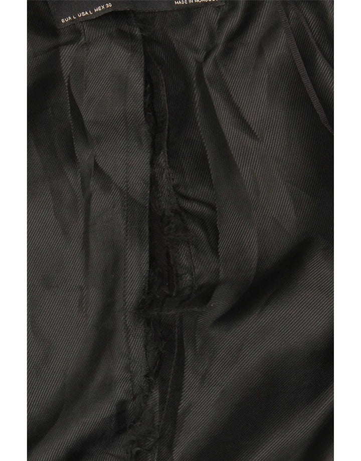 Zara Γυναικείο Longline Blazer Jacket UK 16 Large Black Polyester
