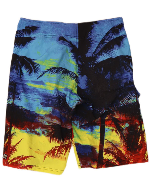 Vintage Mens Swimming Shorts Small  Multicoloured Colourblock Hawaiian