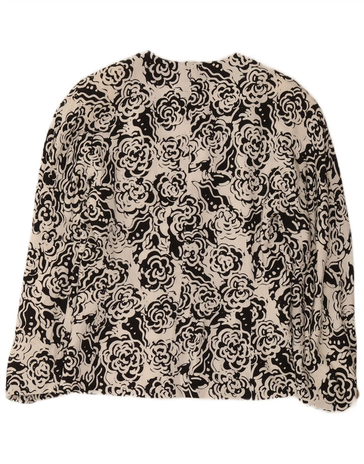 Max Mara Γυναικείο μπουφάν blazer UK 12 μεσαίο λευκό φλοράλ πολυεστέρας