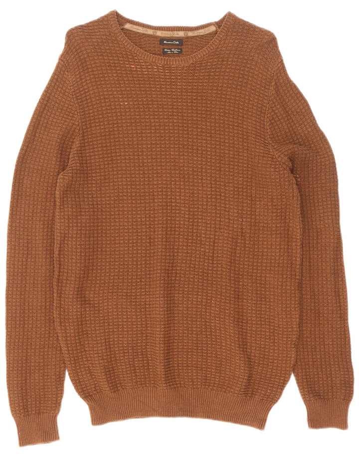 Ανδρικό πουλόβερ Massimo Dutti Crew Neck Jumper XL Καφέ βαμβακερό