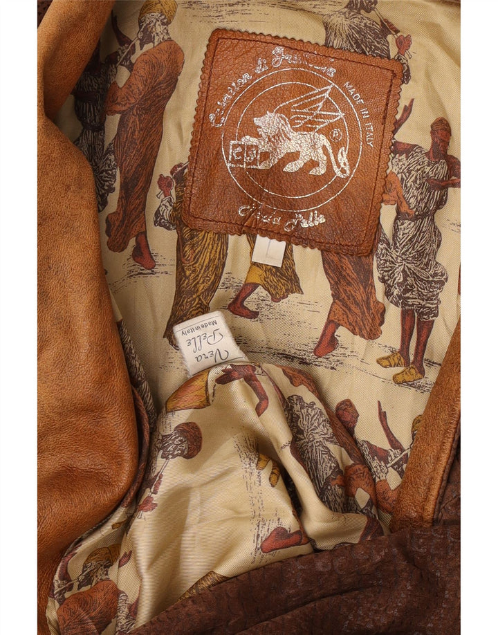 Vintage γυναικείο υπερμεγέθη μπουφάν UK 16 Large Brown Animal Print