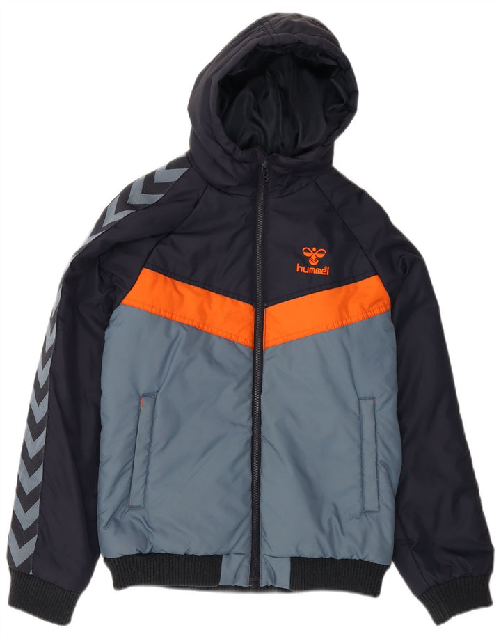 Μπουφάν HUMMEL Boys Graphic Hooded Gedded Jacket 11-12 Years Navy Blue Colorblock