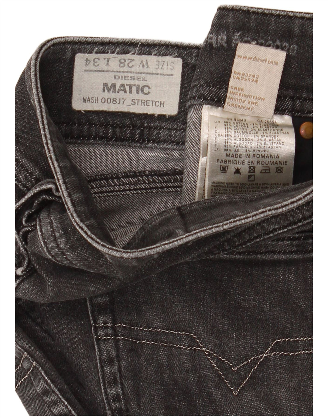 Diesel Γυναικείο Matic Slim Jeans W28 L34 Μαύρο βαμβακερό