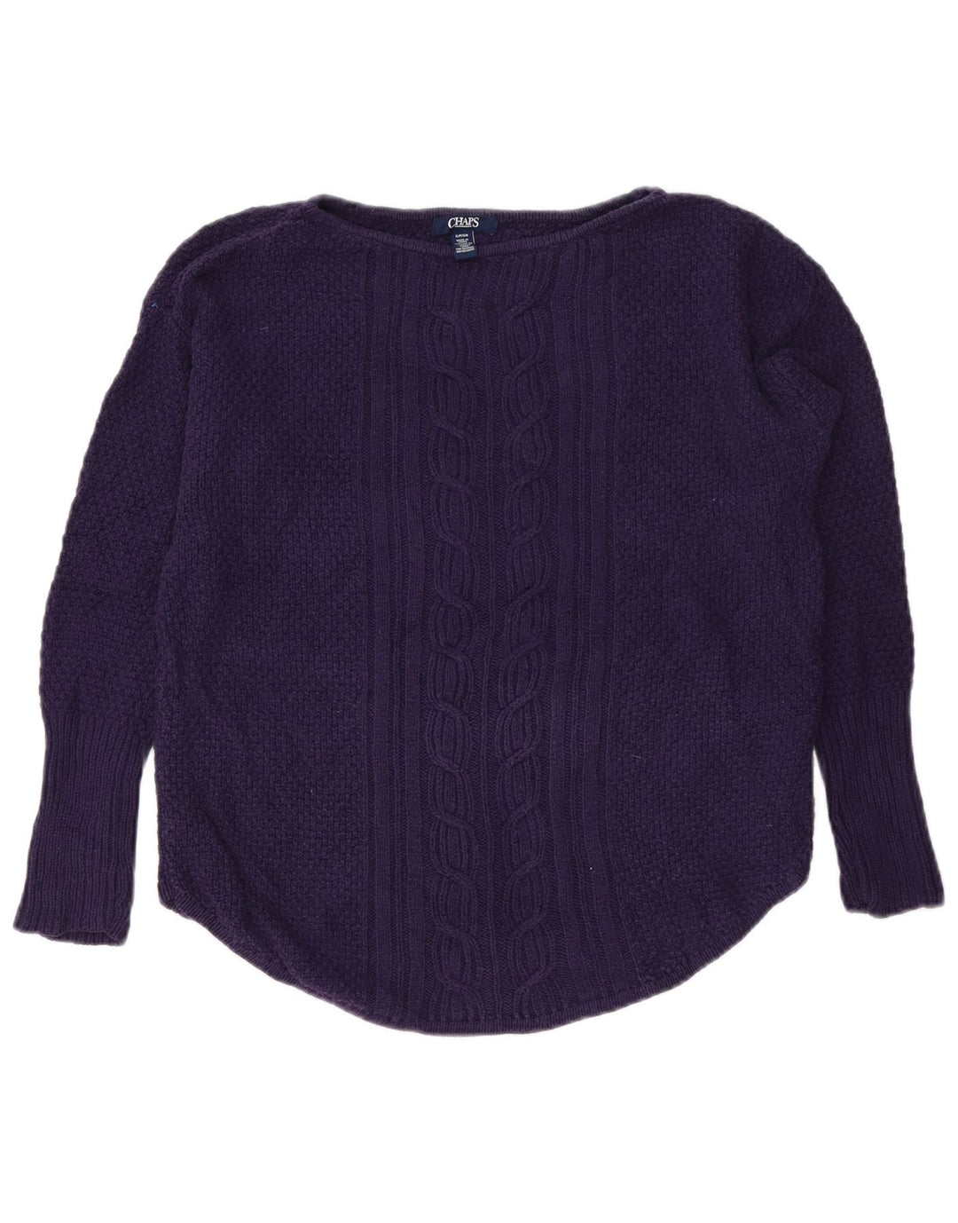 Chaps Γυναικείο πουλόβερ με λαιμόκοψη μεγάλου μεγέθους βάρκα UK 10 Small μωβ βαμβακερό