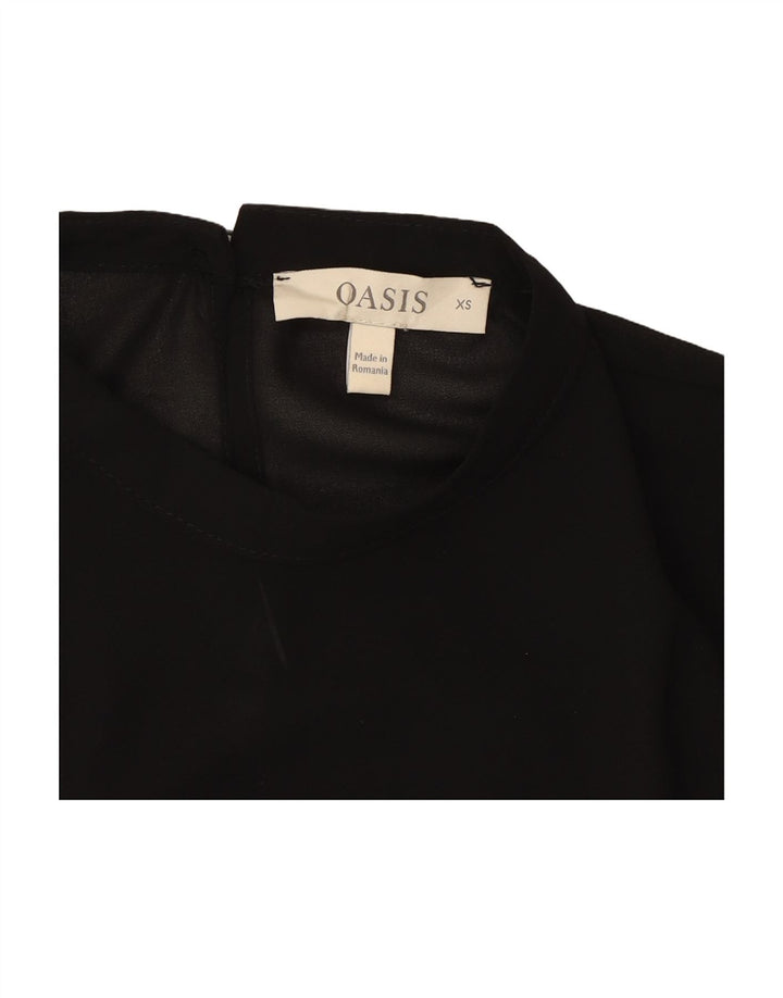 OASIS Womens Blouse Top UK 6 XS Black Spotted Polyester