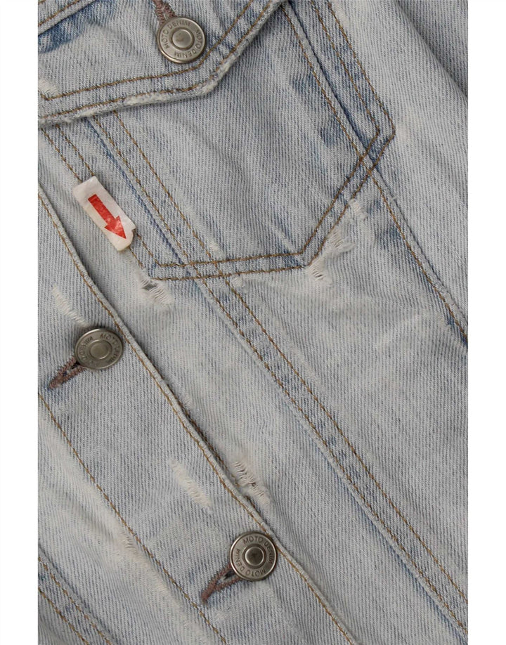 Topshop Γυναικείο Τζιν Μπουφάν UK 10 Small Blue Cotton