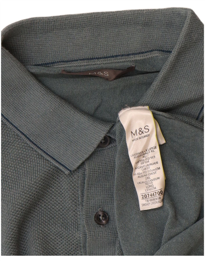 Marks & Spencer Ανδρικό Πόλο πουλόβερ με λαιμόκοψη XL Blue Modal