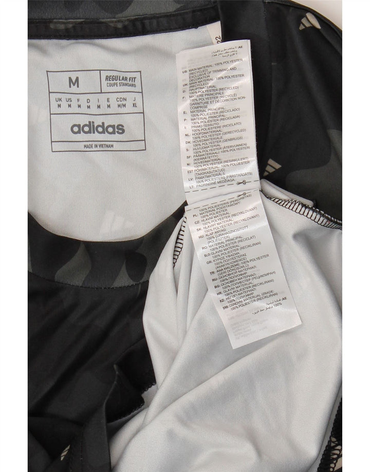 Ανδρικό γραφικό μπλουζάκι Adidas Aeroready Κορυφαίο Μεσαίο Μαύρο Καμουφλάζ Πολυεστέρας
