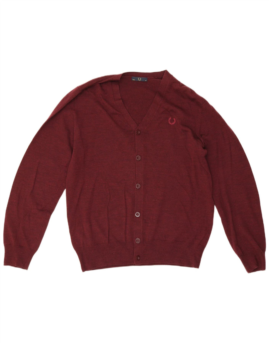 Fred Perry Ανδρική ζακέτα πουλόβερ μεσαίο μπορντό μαλλί