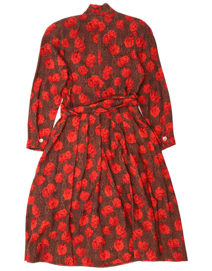 STANNER Γυναικείο μακρυμάνικο φόρεμα σε γραμμή Α IT 42 Μεσαίο καφέ φλοράλ μαλλί