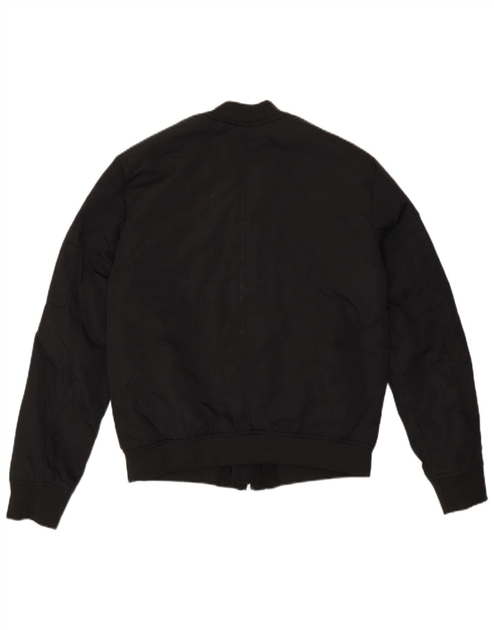 Zara Γυναικείο Loose Fit Bomber Jacket UK 4 XS Μαύρο Πολυεστέρα Μοντέρνο