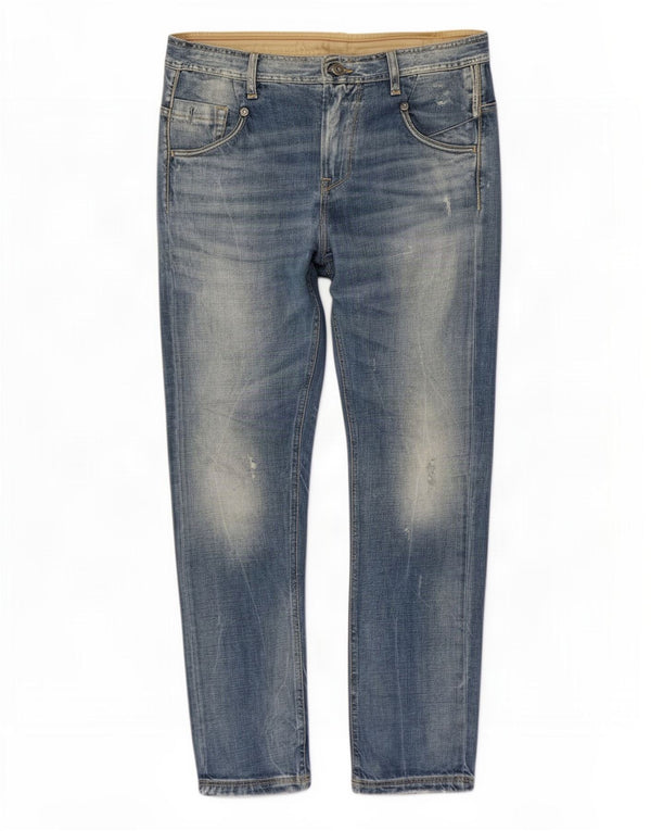 Meltin' Pot Mens Acid Wash Slim Jeans W31 L32 Μπλε βαμβακερό