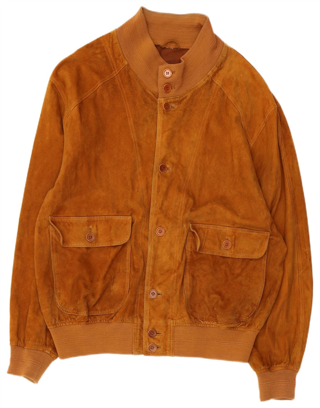 VINTAGE Ανδρικό Suede Bomber Jacket UK 42 XL Brown