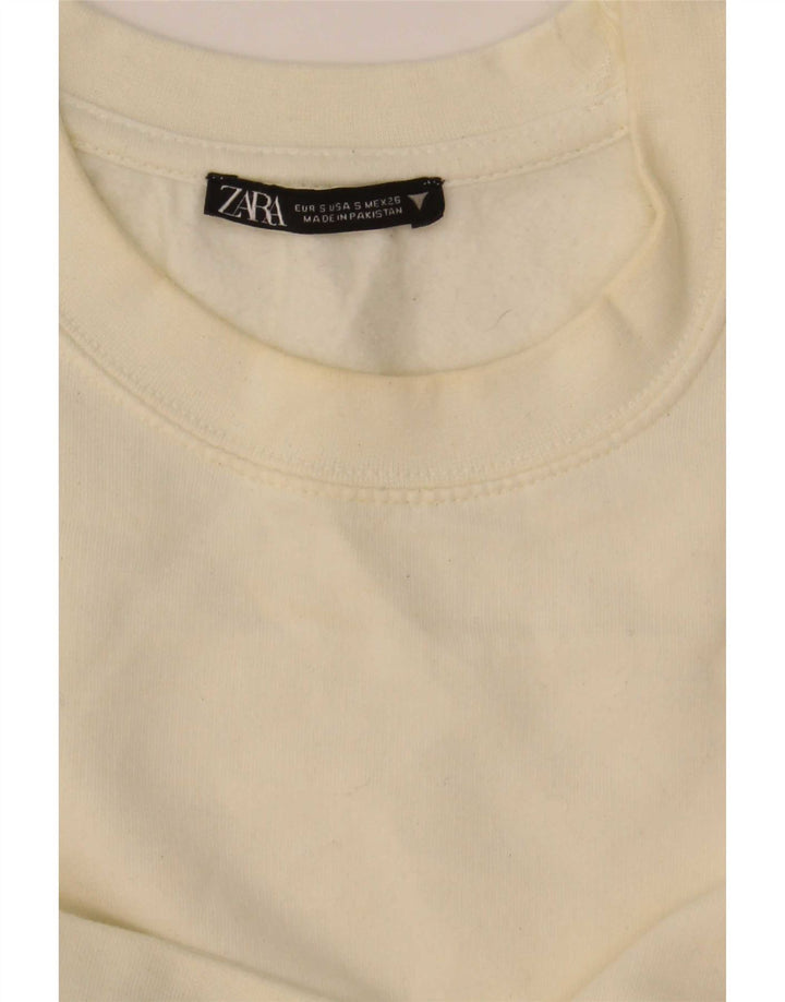 Zara Γυναικεία φούτερ Crop Jumper UK 10 Small Off White