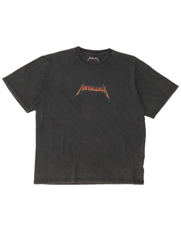 Pull & Bear Ανδρικό T-Shirt γραφικό Metallica Τοπ μεσαίο γκρι βαμβακερό