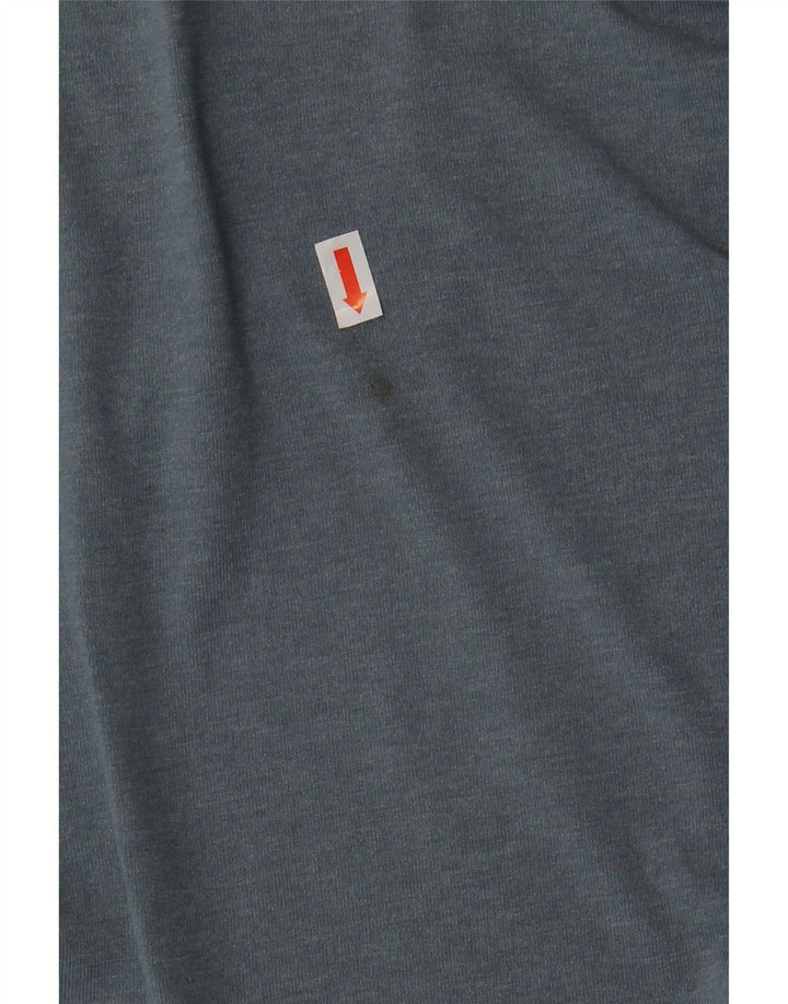 TOMMY HILFIGER Γυναικείο Crop γραφικό T-shirt Top UK 10 Small Grey Cotton