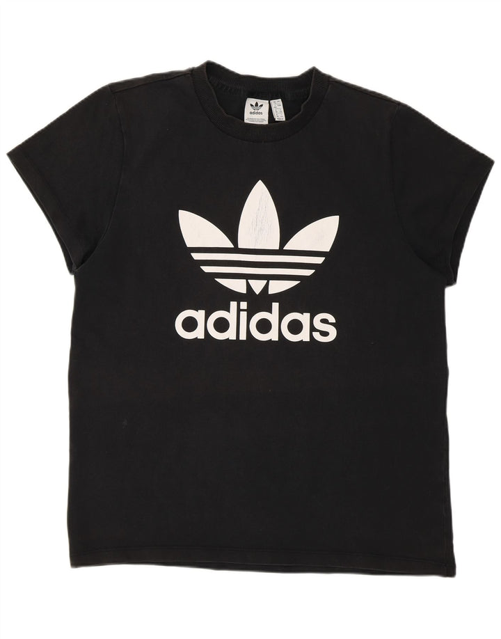 Γυναικείο γραφικό T-Shirt Adidas Top UK 12 Medium Black
