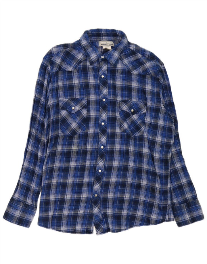 Ανδρικό φανελένιο πουκάμισο Wrangler XL Μπλε βαμβακερό