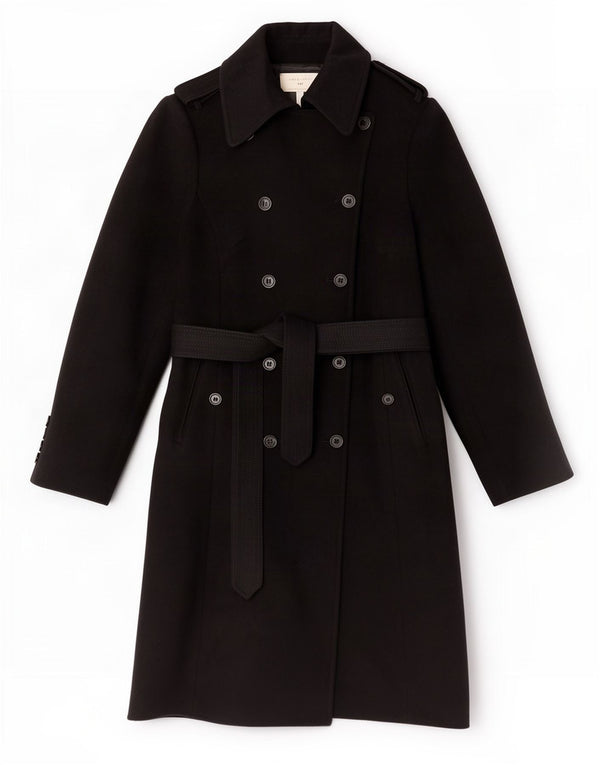 Γυναικεία καμπαρντίνα Karen Millen UK 12 Μαλλί μεσαίο μαύρο