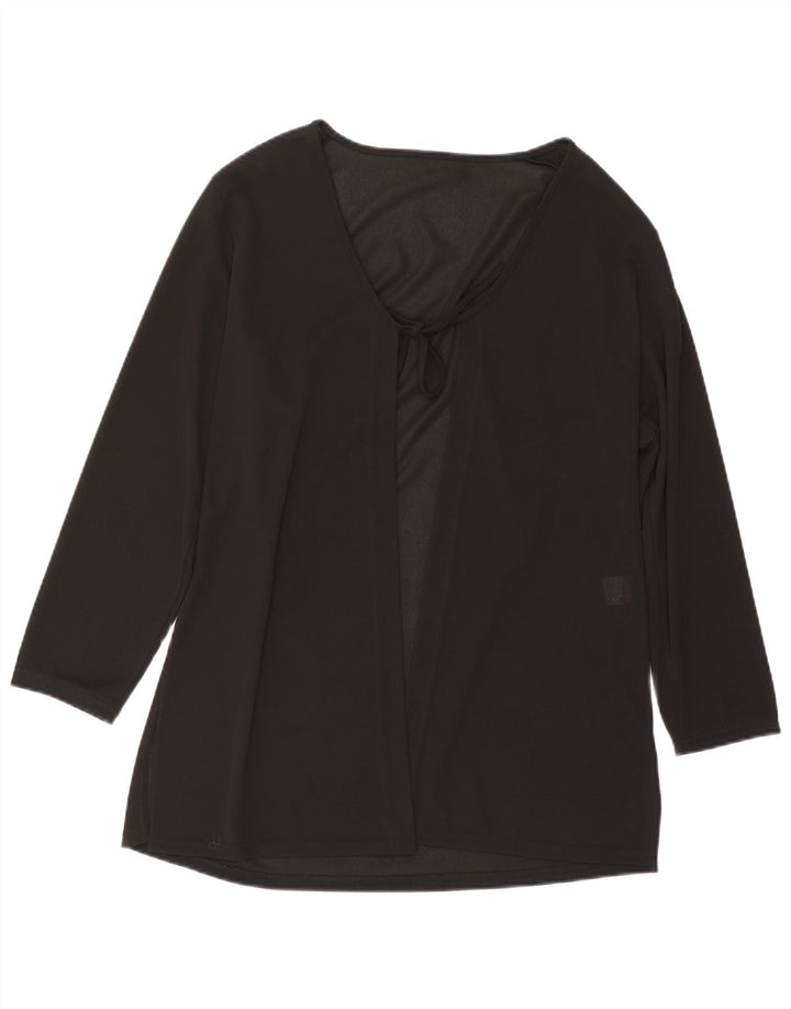 Vintage γυναικεία μακρυμάνικη ζακέτα UK 16 Large Μαύρο Πολυεστέρας