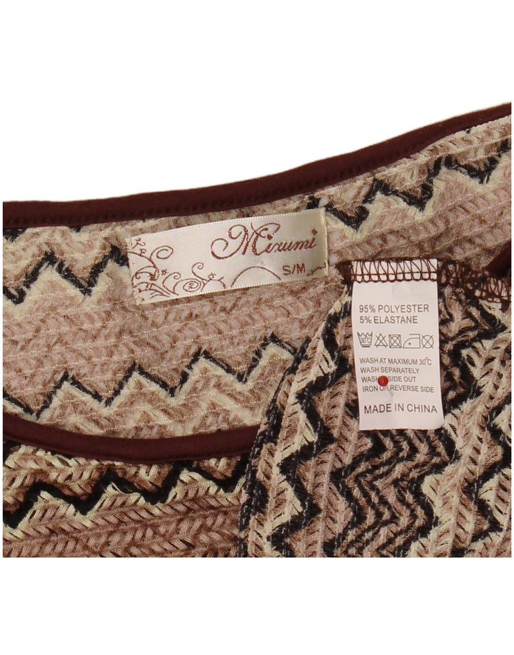 Mizumi Γυναικεία Μπλούζα Μπλουζάκι Μπλούζας Oversized UK 10 Small Brown Chevron