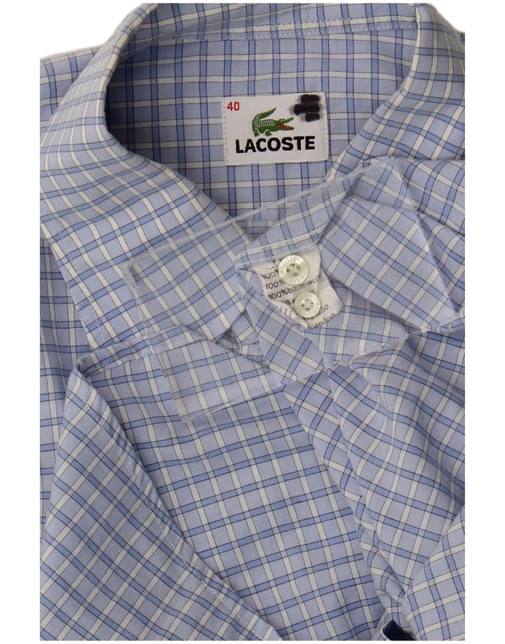 Ανδρικό κοντομάνικο πουκάμισο Lacoste Νούμερο 40 Μεσαίο Μπλε βαμβακερό τσεκ