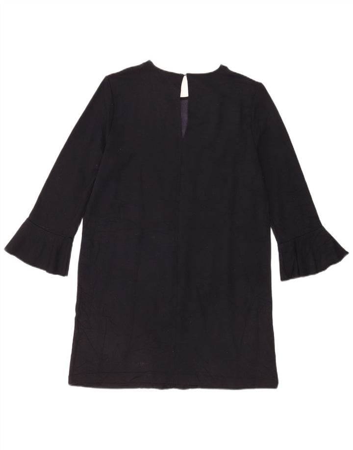 Zara Γυναικείο φόρεμα 3/4 Sleeve Shift UK 12 Medium Navy Blue Viscose