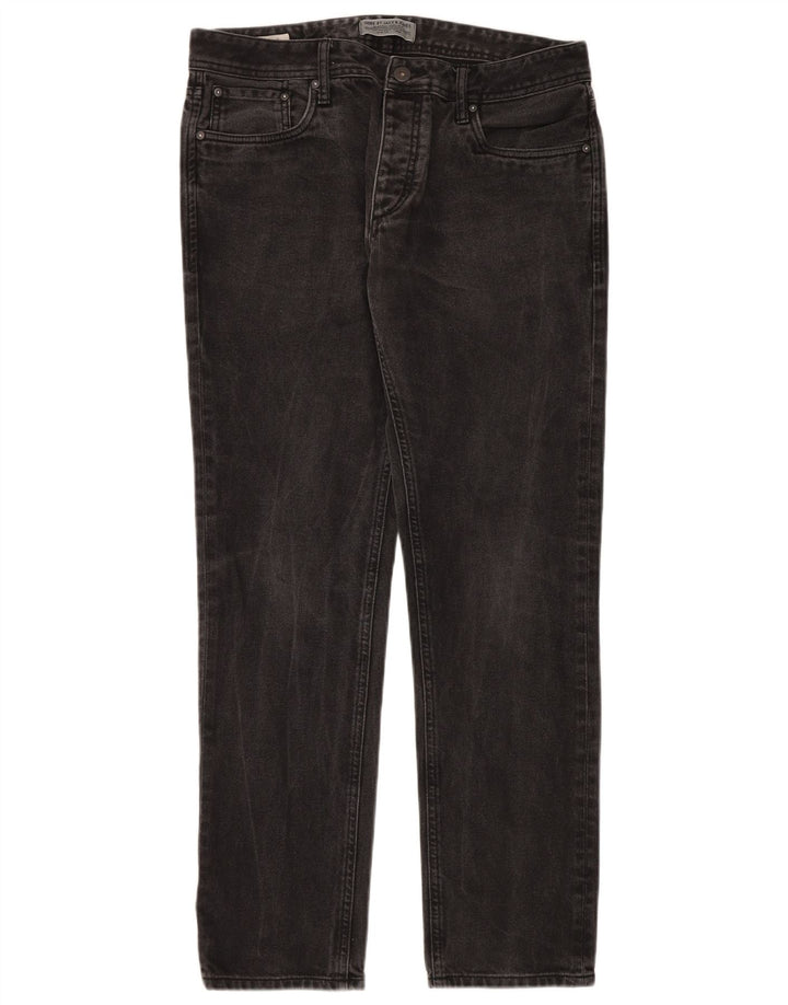 JACK & JONES Ανδρικό Slim Jeans W34 L32 Μαύρο βαμβακερό