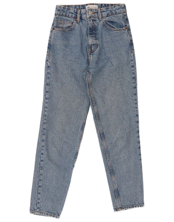 ZARA Γυναικείο λεπτό ψηλόμεσο τζιν EU 34 2XS W24 L27 Μπλε βαμβακερό
