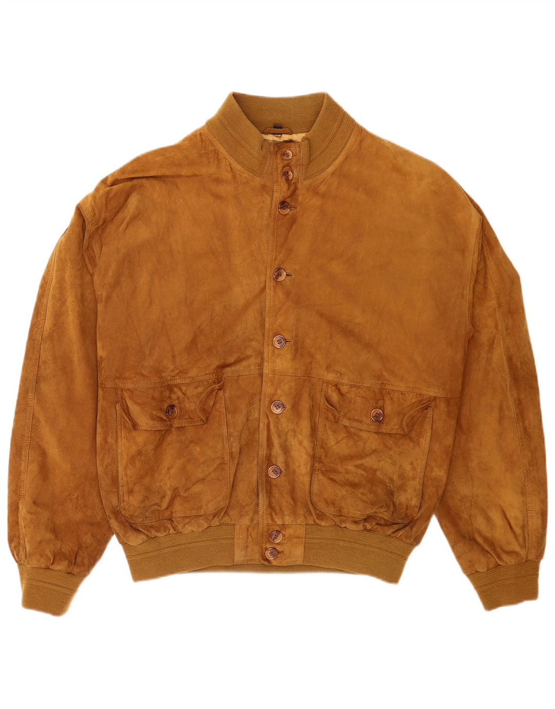 Vintage Ανδρικό Suede Bomber Jacket IT 56 2XL Beige Leather