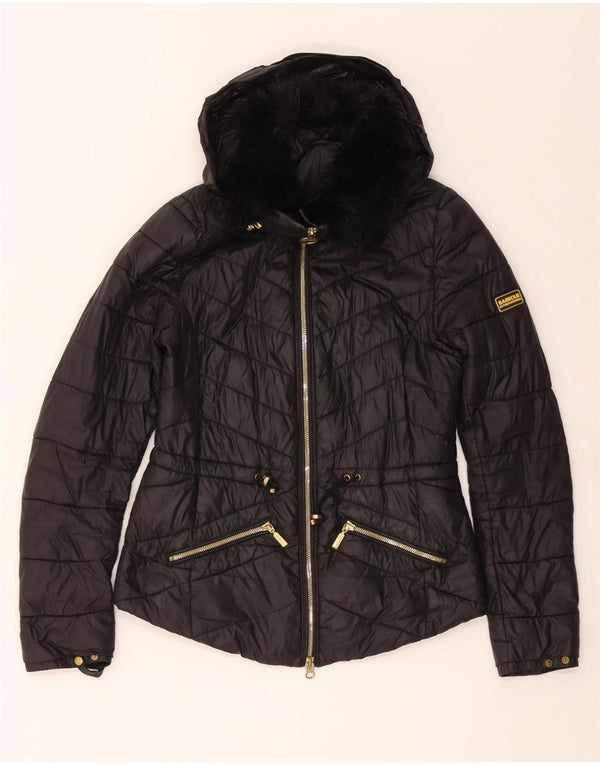 Γυναικείο μπουφάν με κουκούλα BARBOUR UK 8 Small Black Polyamide