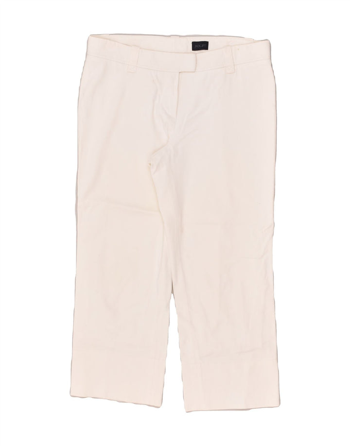 JOOP Womens Straight Casual Trousers EU 36 Small W30 L21  White Acetate | Vintage Joop | Thrift | Second-Hand Joop | Used Clothing | Messina Hembry 