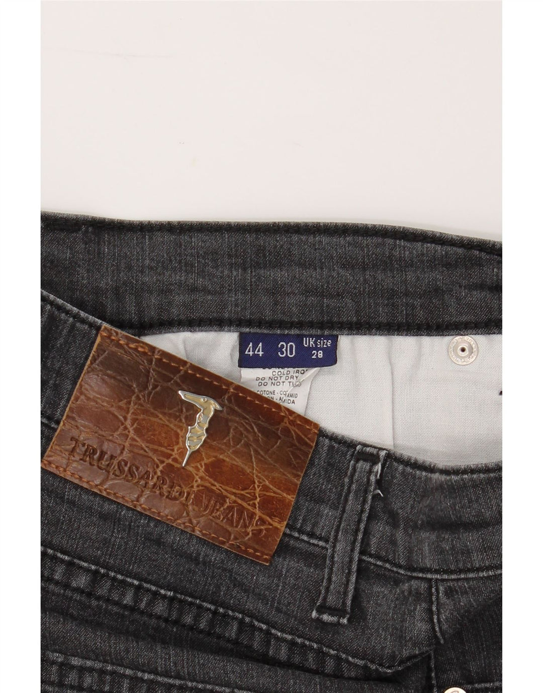 TRUSSARDI Womens Straight Jeans W28 L28 Grey Cotton Vintage Trussardi and Second-Hand Trussardi from Messina Hembry 