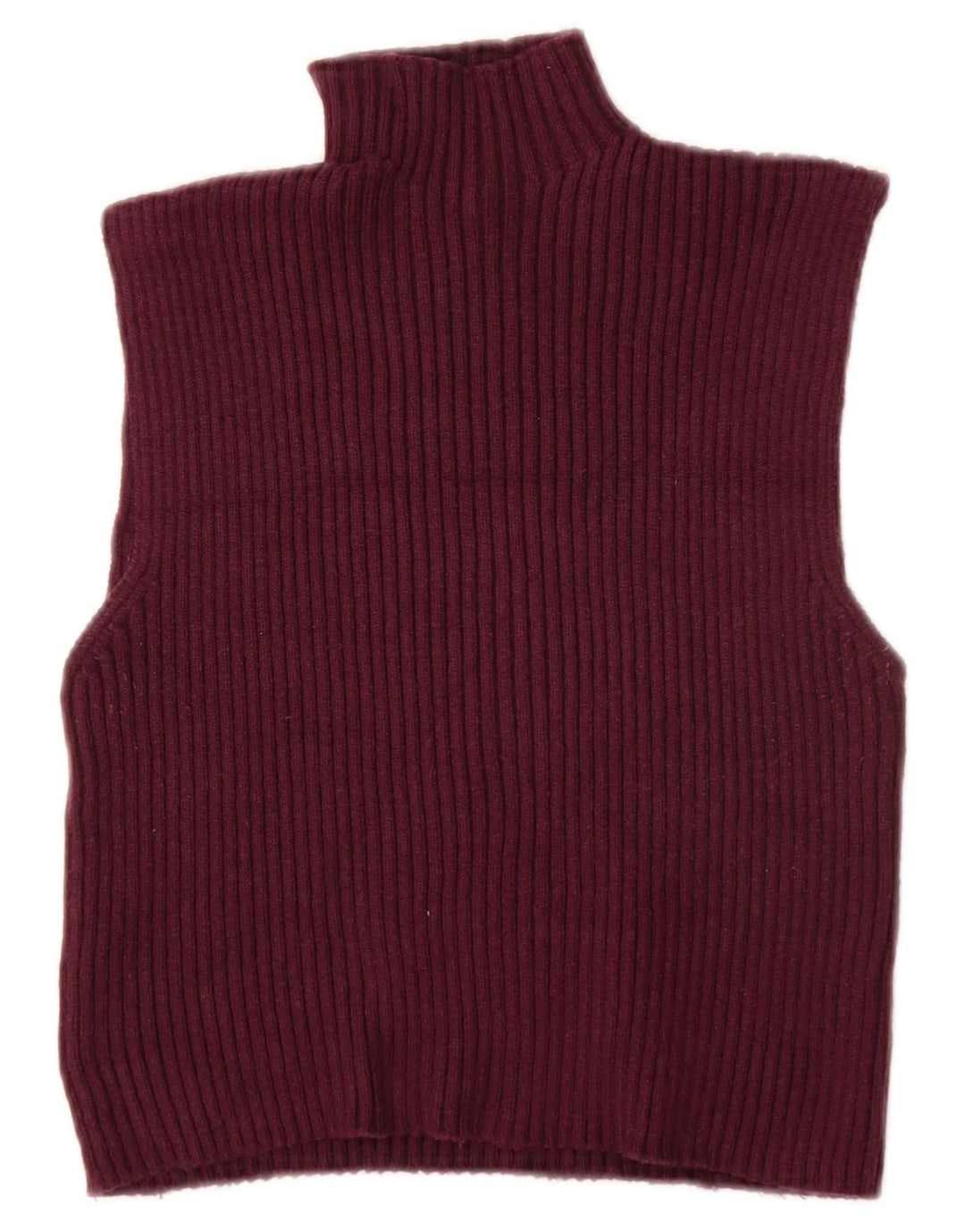ZARA Γυναικείο Crop Vest Tank Top UK 12 Medium Burgundy Viscose