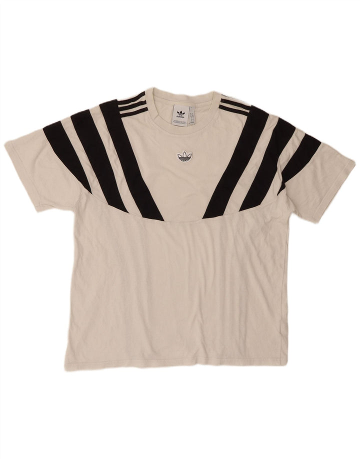 Ανδρικό T-Shirt Adidas Top Large White Colourblock Βαμβακερό