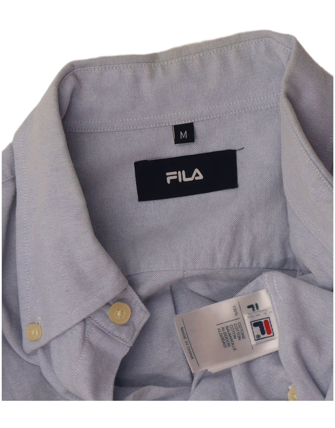 Ανδρικό πουκάμισο Fila από μεσαίο μπλε βαμβακερό