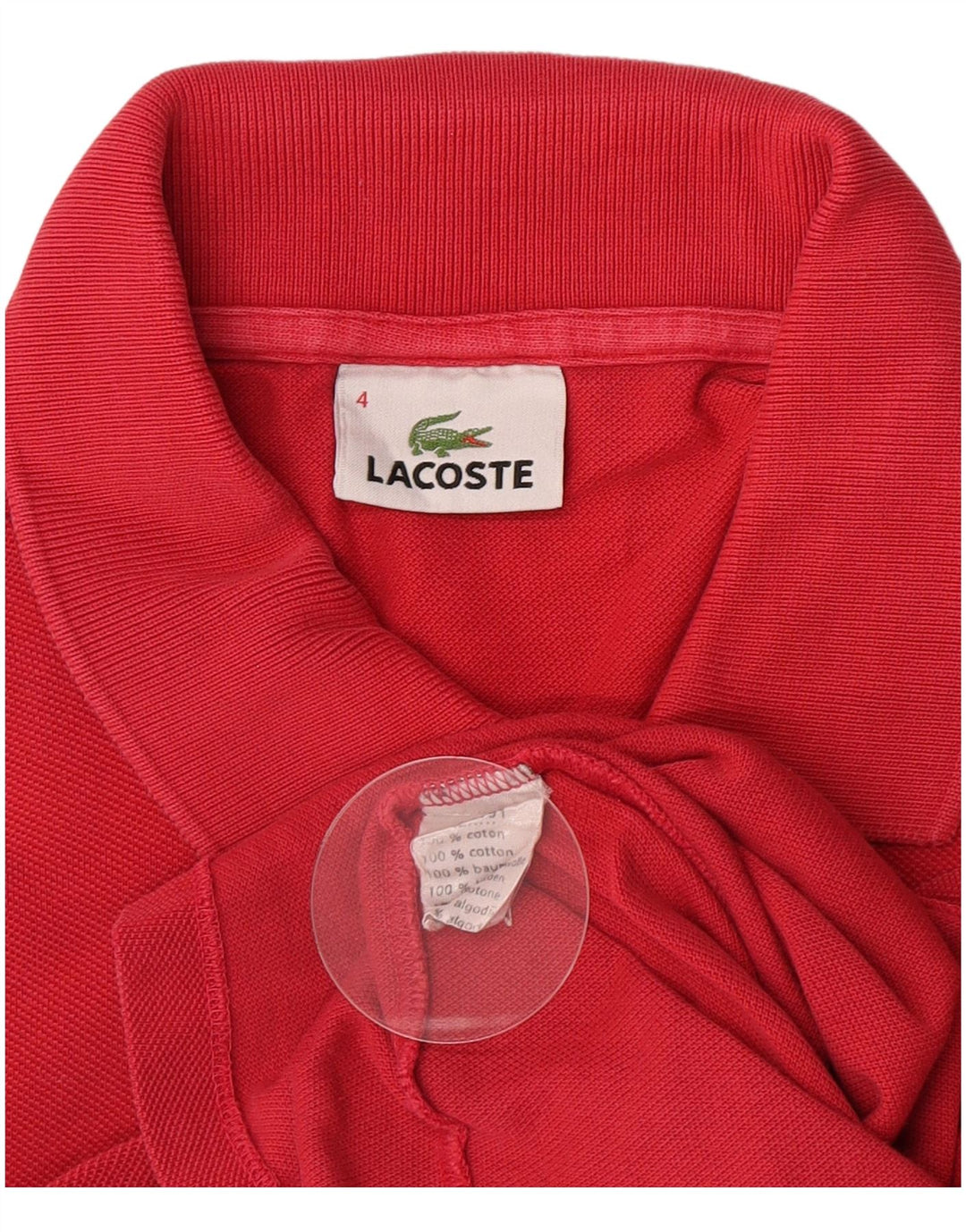 Ανδρικό μακρυμάνικο μπλουζάκι πόλο Lacoste Νούμερο 4 Μεσαίο κόκκινο βαμβακερό