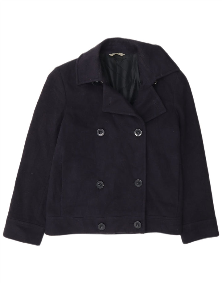 Marks & Spencer Γυναικείο παλτό μπιζελιού UK 10 Small Navy Blue Wool