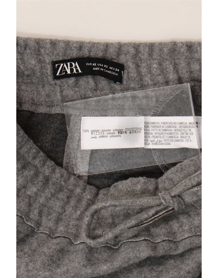 Zara Γυναικεία Midi Φούστα XS W24 Γκρι Πολυεστέρας