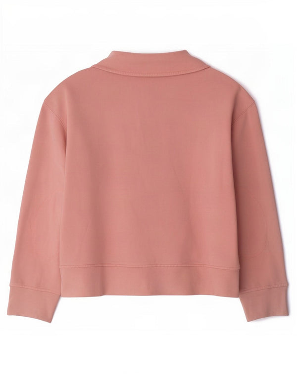 Zara Γυναικεία φούτερ Polo με λαιμόκοψη Jumper UK 16 Large Pink