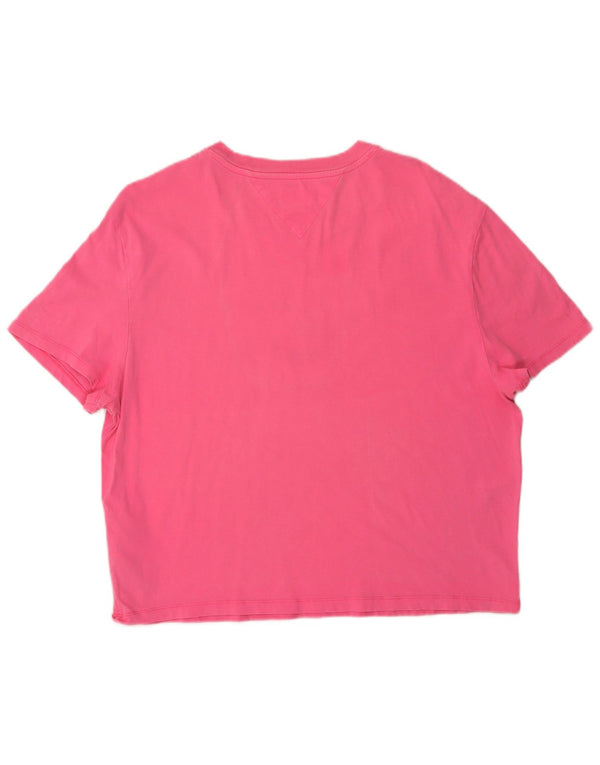 Γυναικείο γραφικό μπλουζάκι Tommy Hilfiger Top UK 16 μεγάλο ροζ βαμβακερό