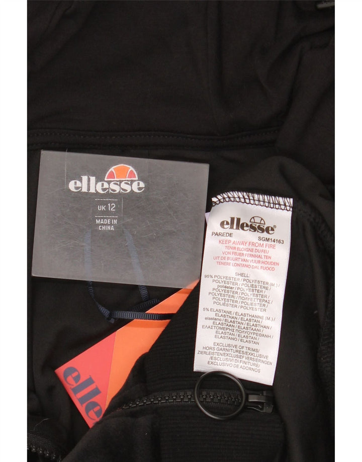 Ellesse Γυναικείο πουλόβερ με κουκούλα με φερμουάρ βελούδο UK 12 μεσαίο μαύρο πολυεστέρα