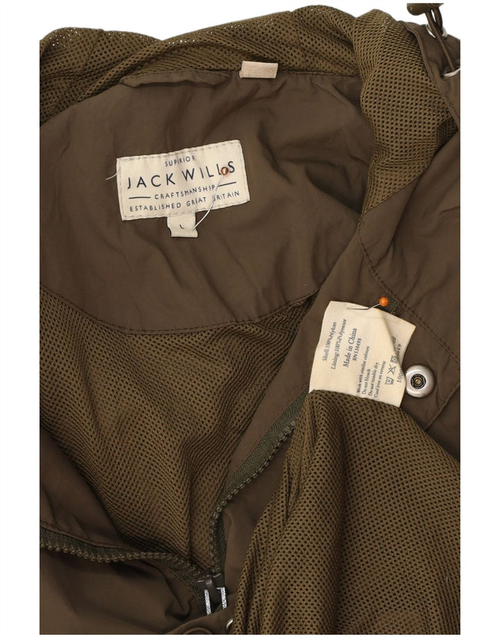 JACK WILLS Ανδρικό μπουφάν βροχής με κουκούλα UK 40 Large Khaki Nylon