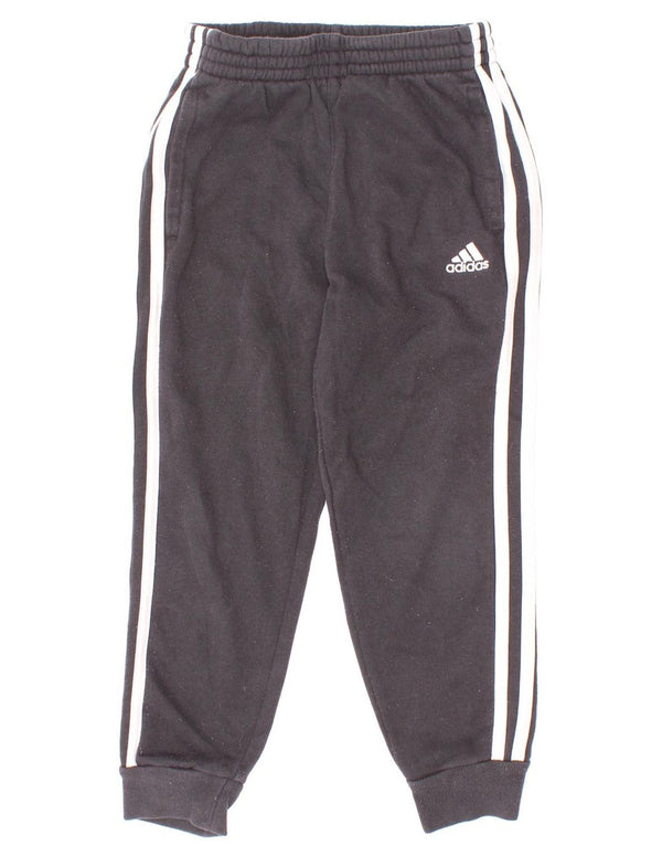 Adidas Boys Tracksuit Trousers Joggers 5-6 ετών Μαύρο βαμβακερό