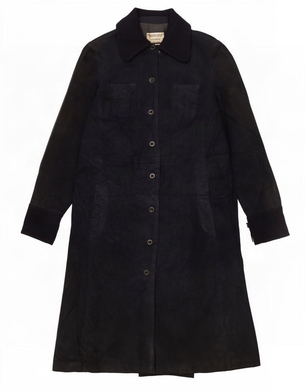 Vintage γυναικείο σουέτ πανωφόρι UK 10 Small Navy Blue